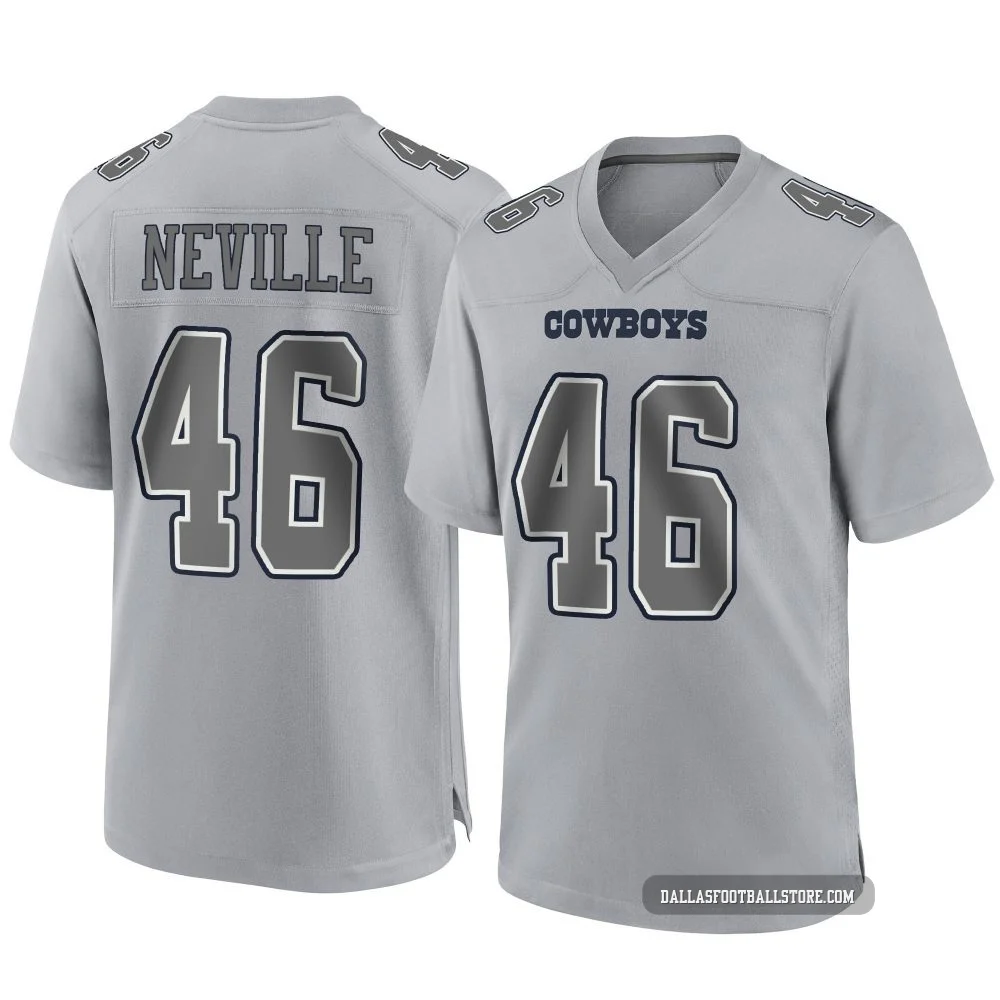 Tyler Neville Dallas Cowboys ＃46 Game Men's Gray Atmosphere Fashion Jersey