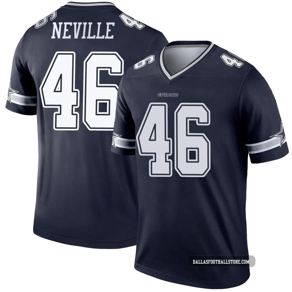 Tyler Neville Dallas Cowboys ＃46 Legend Men's Navy Jersey