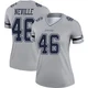 Tyler Neville Dallas Cowboys ＃46 Legend Women's Gray Inverted Jersey