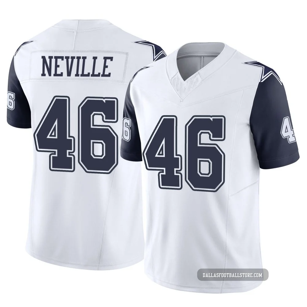 Tyler Neville Dallas Cowboys ＃46 Limited Men's White 2nd Alternate Vapor F.U.S.E. Jersey