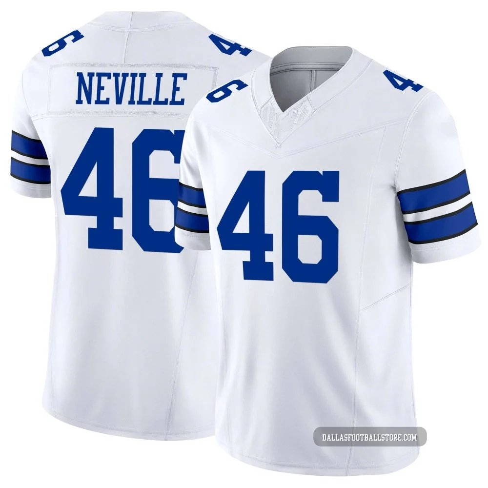 Tyler Neville Dallas Cowboys ＃46 Limited Men's White Vapor F.U.S.E. Jersey