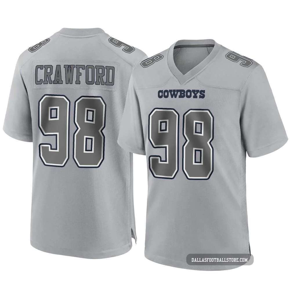 Tyrone Crawford Dallas Cowboys ＃98 Game Men's Gray Atmosphere Fashion Jersey
