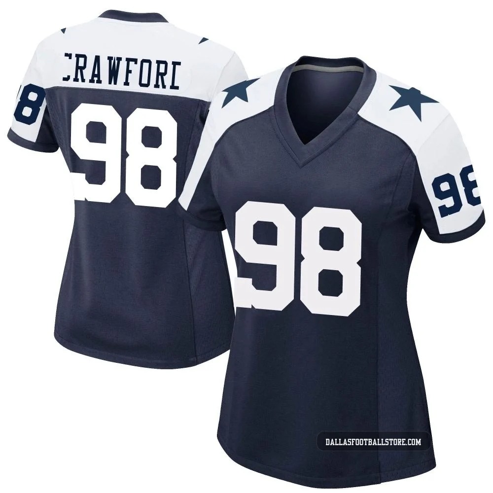 Tyrone Crawford Dallas Cowboys ＃98 Game Women's Navy Alternate Jersey