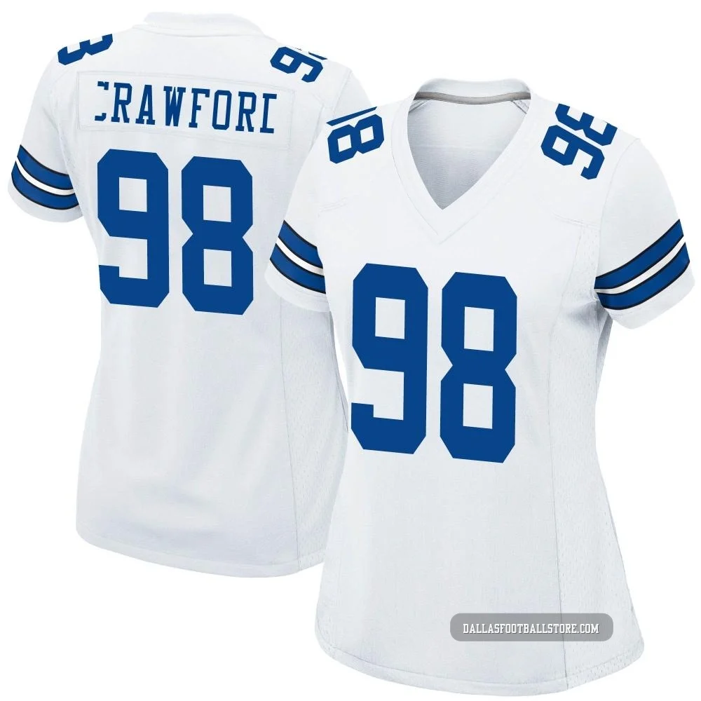 Tyrone Crawford Dallas Cowboys ＃98 Game Women's White Jersey