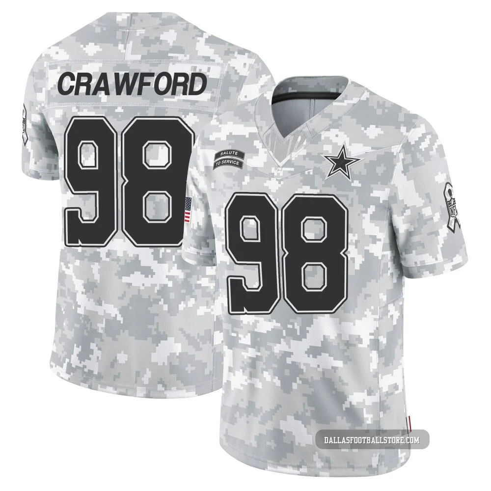 Tyrone Crawford Dallas Cowboys ＃98 Limited Youth Arctic Camo 2024 Salute to Service Jersey