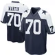 Zack Martin Dallas Cowboys ＃70 Game Men's Navy Blue Throwback Jersey