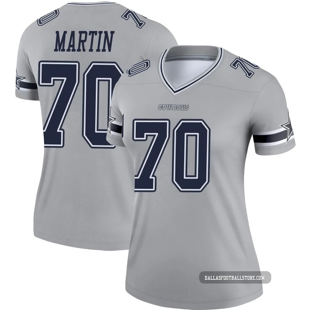 Zack Martin Dallas Cowboys ＃70 Legend Women's Gray Inverted Jersey