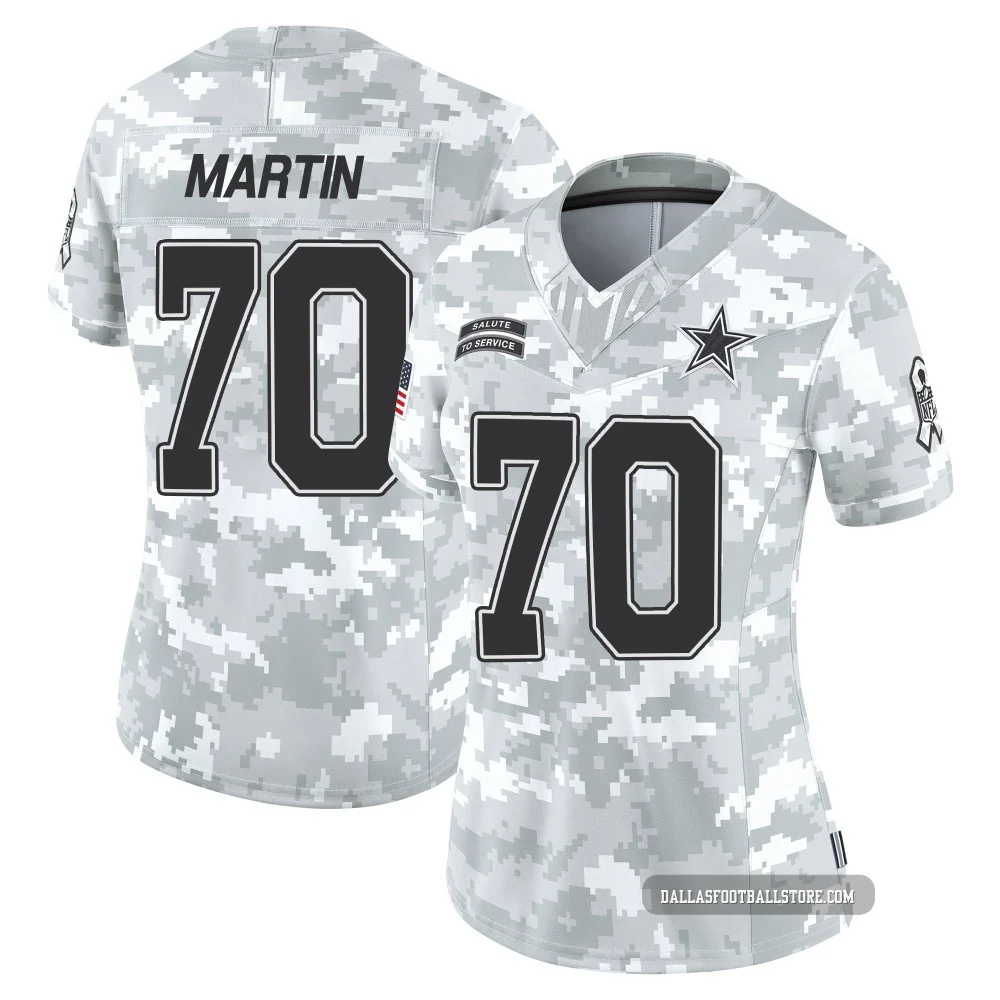 Zack Martin Dallas Cowboys ＃70 Limited Women's Arctic Camo 2024 Salute to Service Jersey