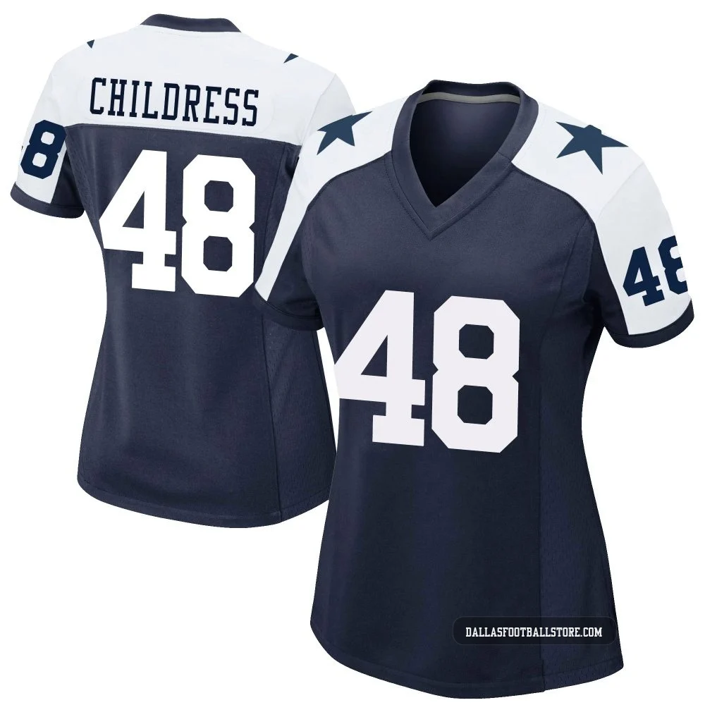 Zion Childress Dallas Cowboys ＃48 Game Women's Navy Alternate Jersey