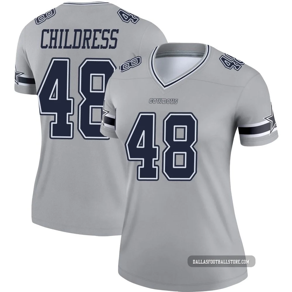 Zion Childress Dallas Cowboys ＃48 Legend Women's Gray Inverted Jersey