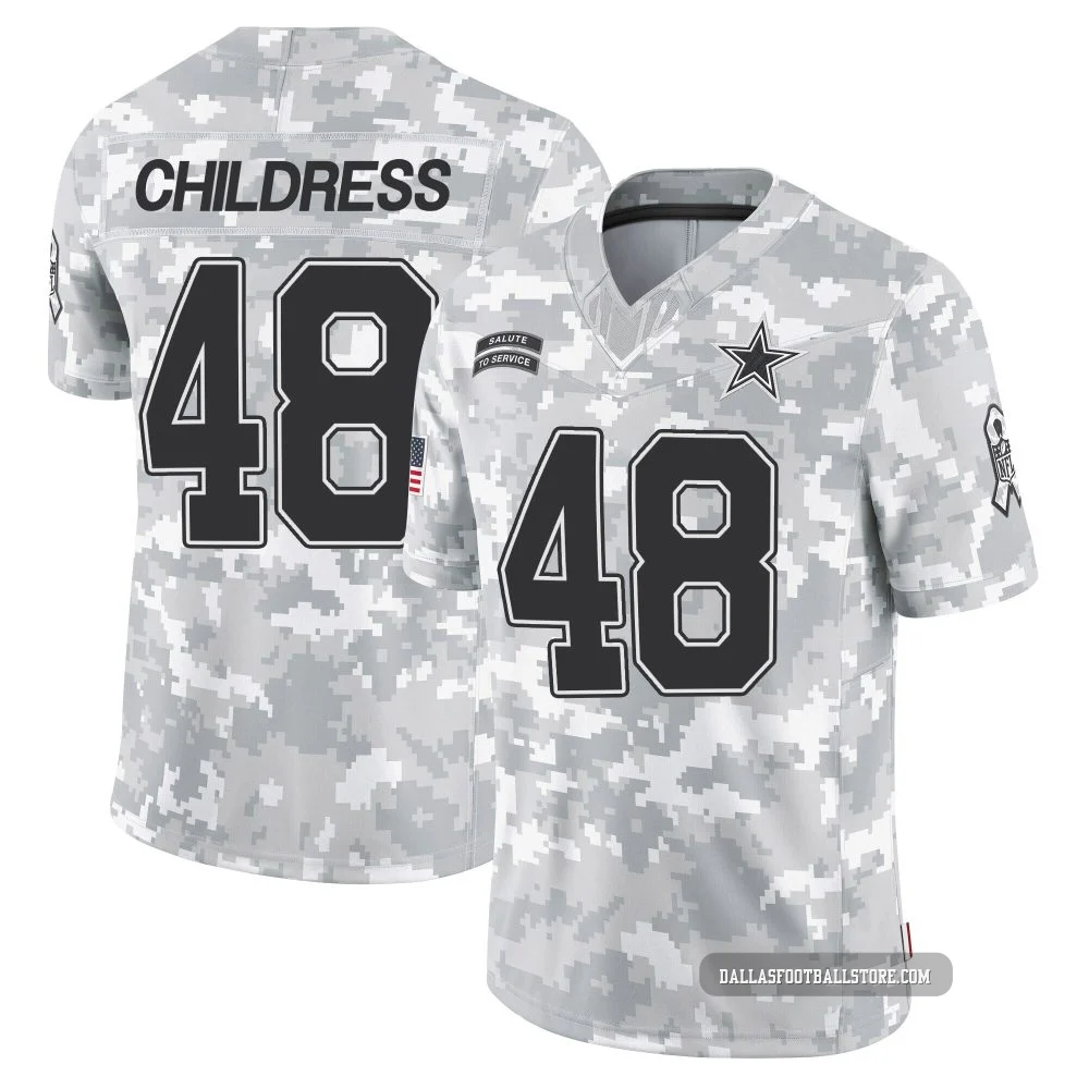 Zion Childress Dallas Cowboys ＃48 Limited Men's Arctic Camo 2024 Salute to Service Jersey