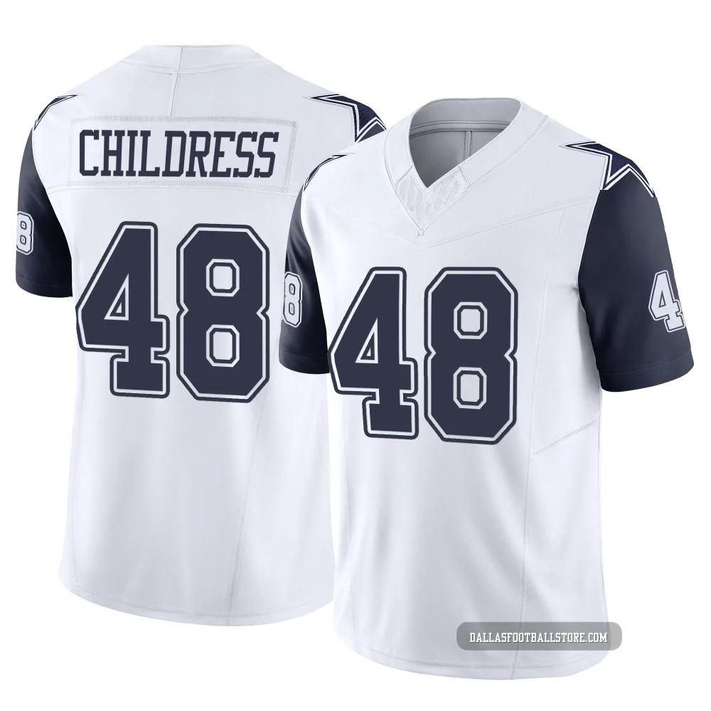 Zion Childress Dallas Cowboys ＃48 Limited Men's White 2nd Alternate Vapor F.U.S.E. Jersey