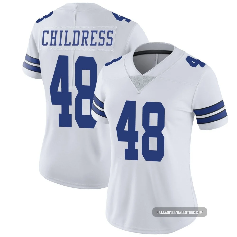Zion Childress Dallas Cowboys ＃48 Limited Women's White Vapor Untouchable Jersey